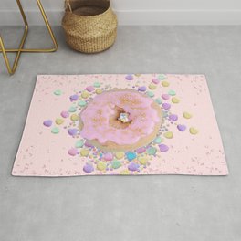 Sparkling Pink Donut Area & Throw Rug