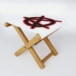 ANARCHIST SIGN WITH RED SHADOW. Folding Stool