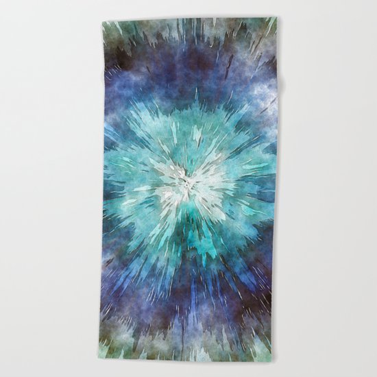 Hues of Blue Tie Dye Beach Towel