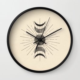 Boho sun and moon Wall Clock