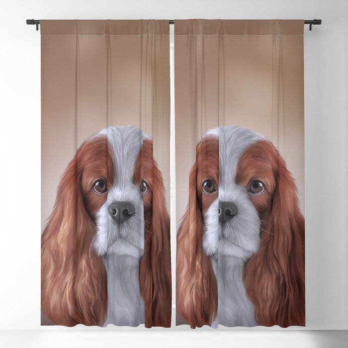 Drawing Cavalier King Charles Spaniel Blackout Curtain