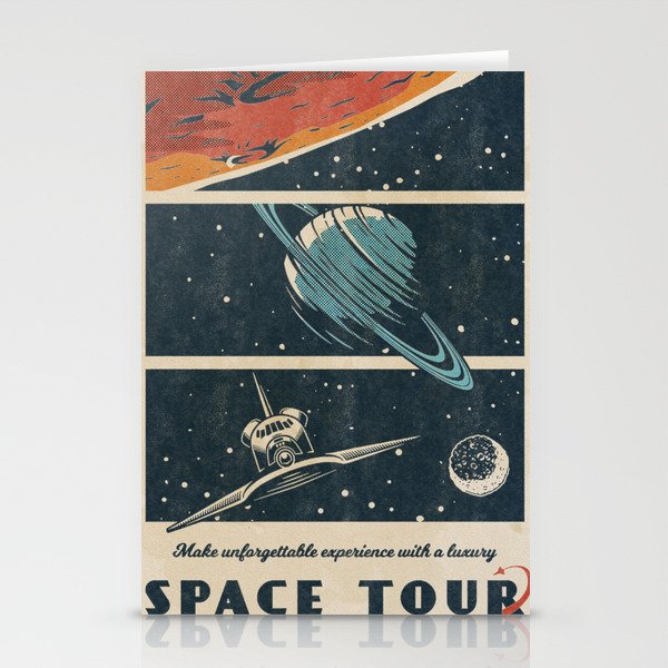 Space Tour - Vintage space poster #1 Stationery Cards