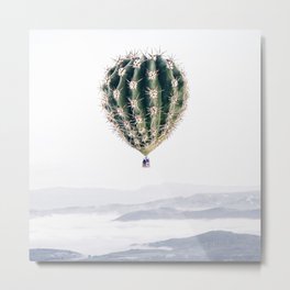 Flying Cactus Metal Print