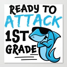 Ready To Attack 1st Grade Shark Canvas Print