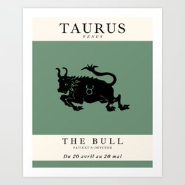 Minimalist Taurus Art Print