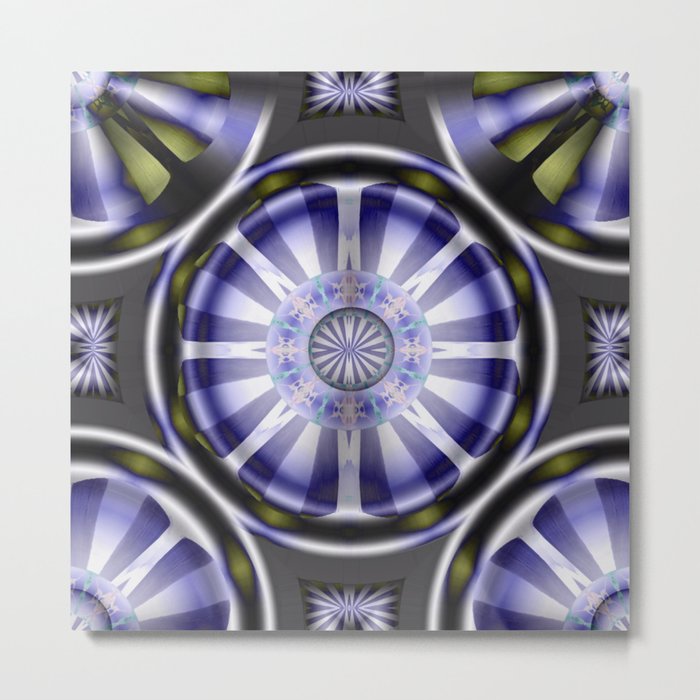 Pinwheel Hubcap in Purple Metal Print