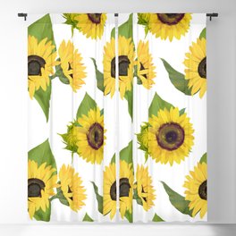 Watercolor Sunflowers Pattern Blackout Curtain