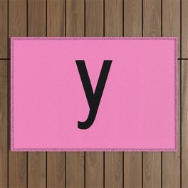 LETTER y (BLACK-PINK) Outdoor Rug