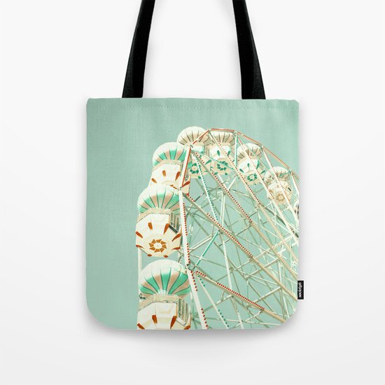 Soft Aqua Ferris Wheel Tote Bag