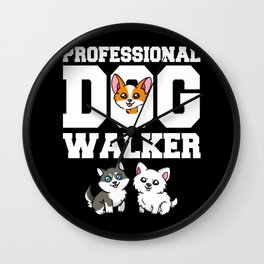 Dog Sitting Walking Dog Walker Pet Sitter Wall Clock