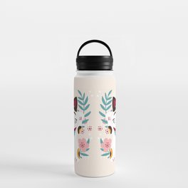 Japanese Lucky Cat with Cherry Blossoms Water Bottle