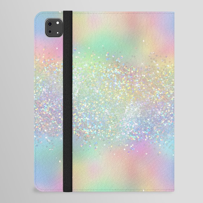 Pretty Rainbow Holographic Glitter iPad Folio Case