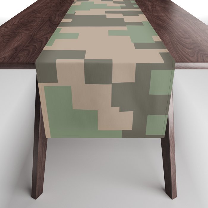 Army Camouflage Digital Pattern Table Runner