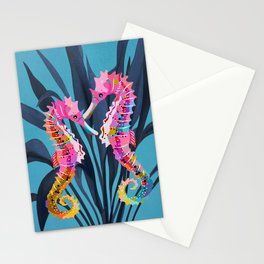 Colorful Seahorses Art 1 Stationery Card