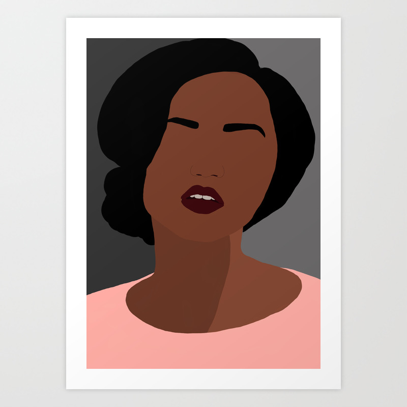 Mia Minimal Abstract Portrait Of An African American Woman Art