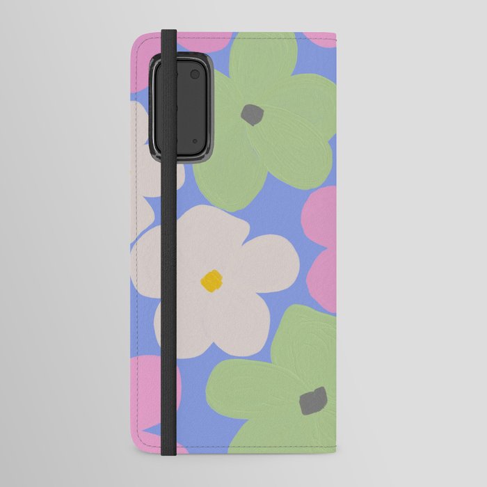 Cheerful Indie Flowers in Pastel Retro Aesthetic Android Wallet Case