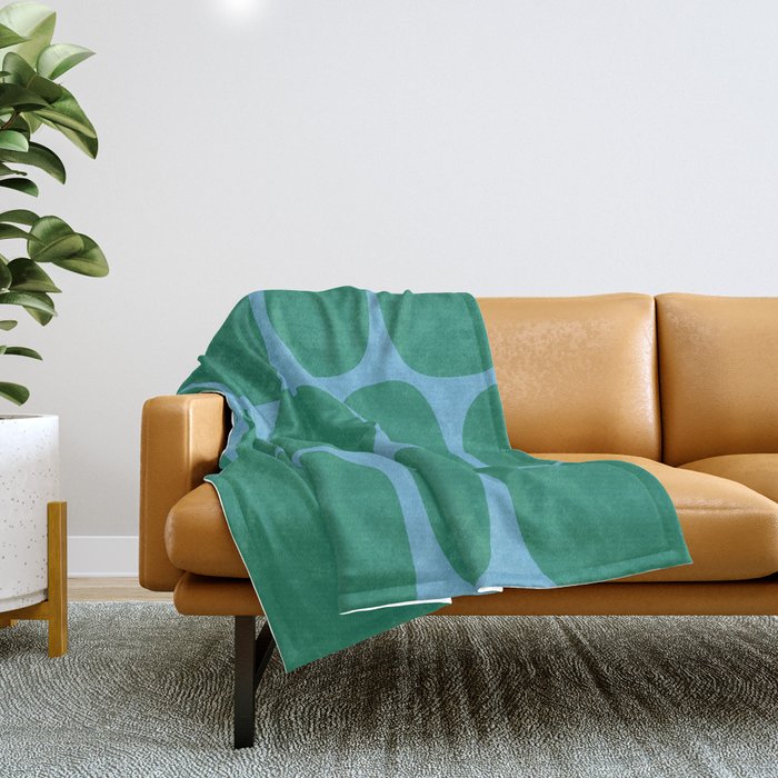 Modernist Spots 254 Green and Blue Throw Blanket