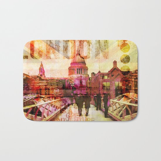 London St. Pauls Cathedral modern illustration typography Bath Mat
