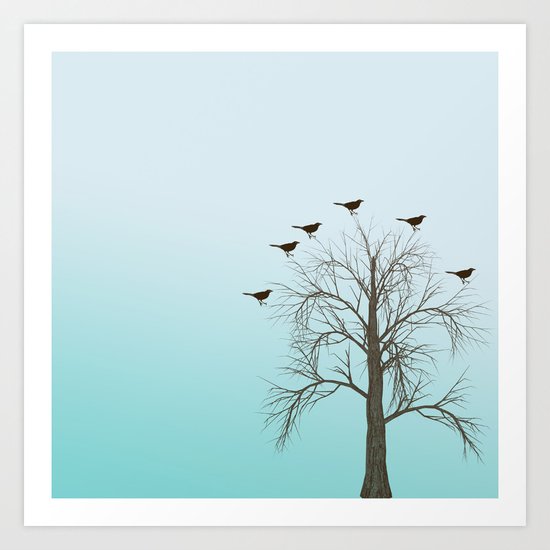 Tree with Birds Art Print