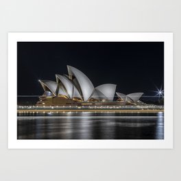 Night Exposure Sydney Opera Australia Art Print