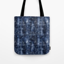 Glam Navy Blue Diamond Shimmer Glitter Tote Bag