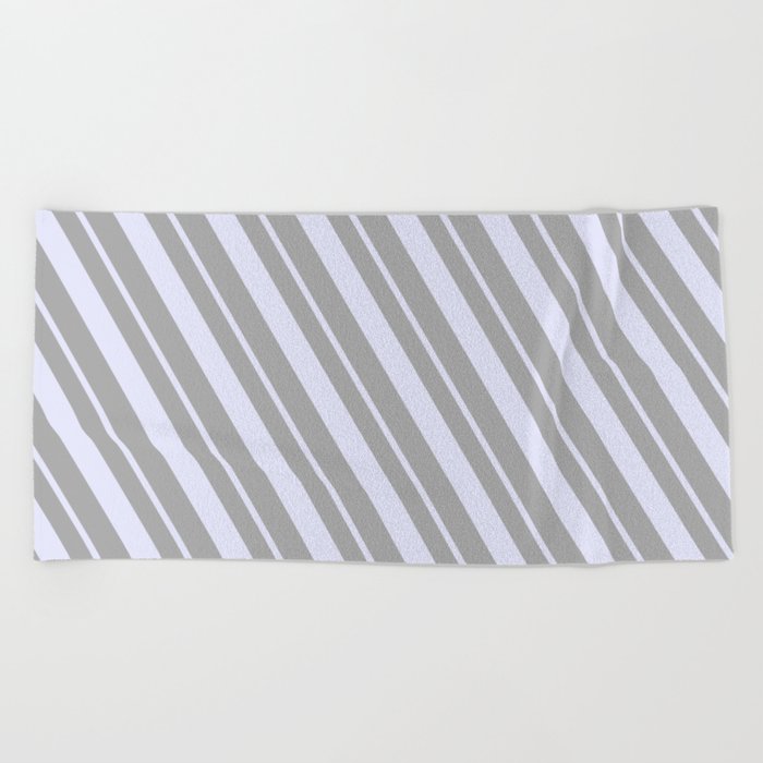 Dark Grey and Lavender Colored Stripes/Lines Pattern Beach Towel