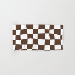 Hand Drawn Checkerboard Pattern (brown/white) Hand & Bath Towel