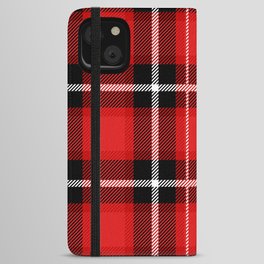 Red + Black Plaid iPhone Wallet Case