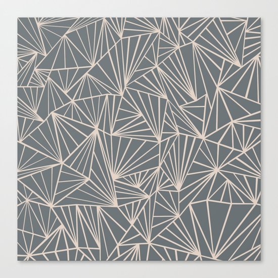 Ab Fan Grey And Nude Canvas Print