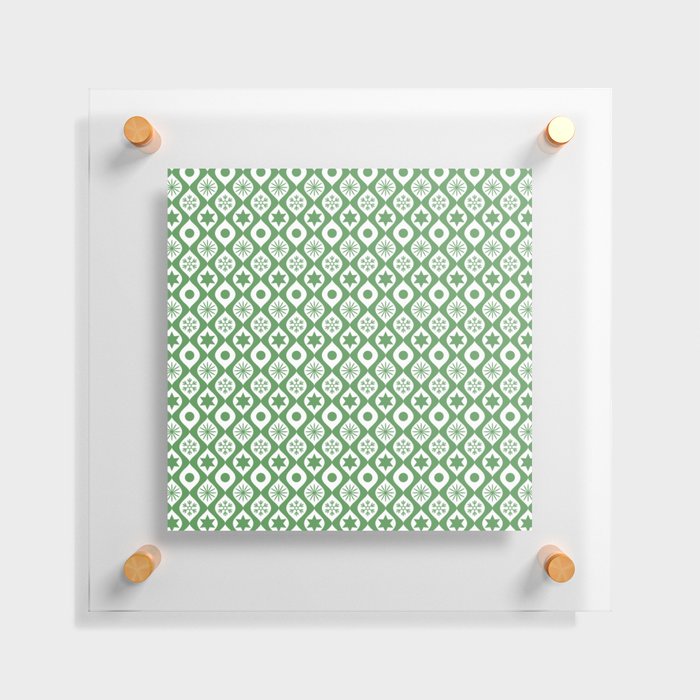Green Retro Christmas Pattern Floating Acrylic Print