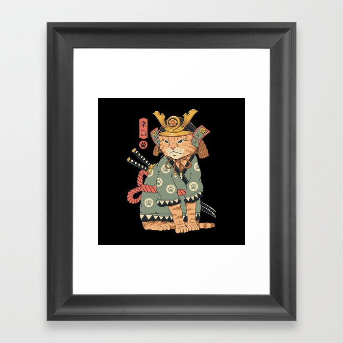 Neko Samurai Framed Art Print