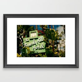 Classy Beverly Hills Hotel Mid Century Modern Neon Sign Framed Art Print