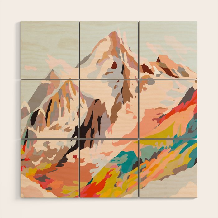 glass mountains Wood Wall Art by artandghosts Society6