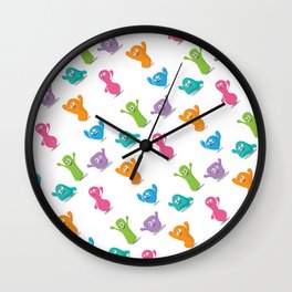 Friendly jelly monsters Wall Clock
