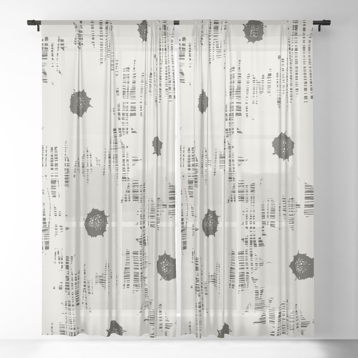 African Daisy Ethnic Pattern 2 Sheer Curtain