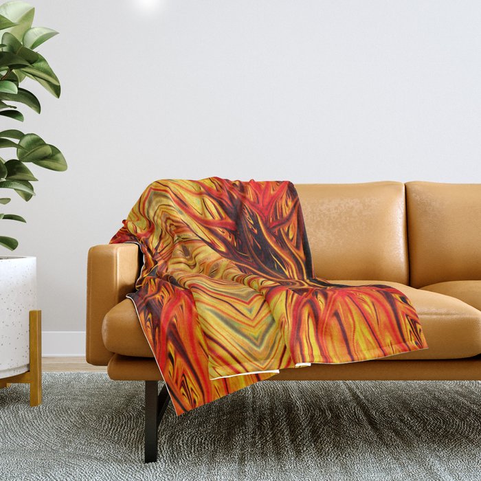 Orange Firethorn Quad II by Chris Sparks Throw Blanket