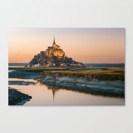 Sunset to Mont Saint Michel Canvas Print