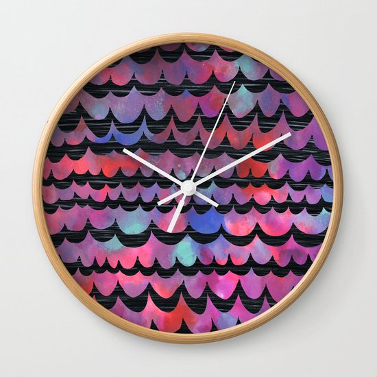 WAVES - Purple Wall Clock