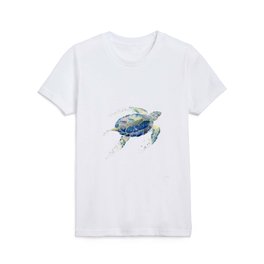 Lone Sea Turtle Watercolor  Kids T Shirt
