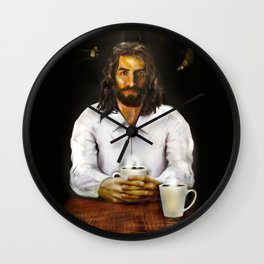 Coffee With Jesus Wall Clock