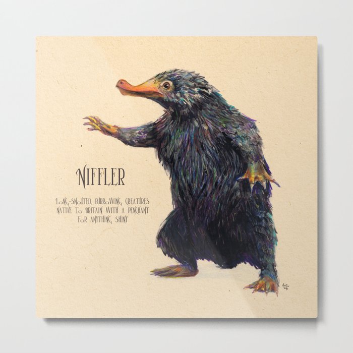 Niffler art Fantastic Beasts Metal Print