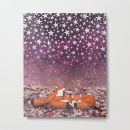 foxes under the stars Metal Print