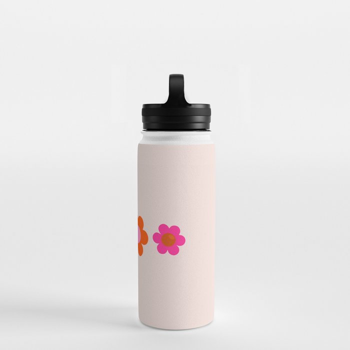 Floral Print Pink Tropical Flower UV Print 24 Oz. Plastic Water Bottle