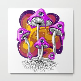 Magic Mushrooms Psychedelic Metal Print | Fungus, Shrooms, Psychedelic, Entheogens, Hippie, Psychonaut, Hallucinogenic, Psilocybinmushrooms, Festival, Graphicdesign 