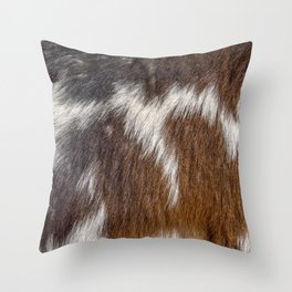 Cowhide for a fluffy hair lover Throw Pillow
