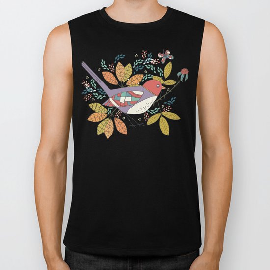 Bird and Butterfly Biker Tank