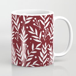 Festive branches - burgundy Mug