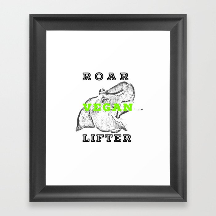 Roar Vegan Lifter Elephant Framed Art Print