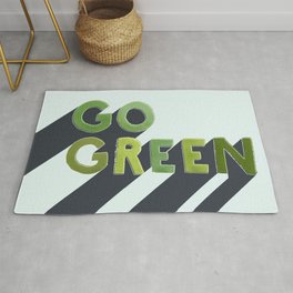GO GREEN - typography Rug