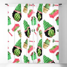 Watermelon and Gnomes Gardening Pattern Blackout Curtain